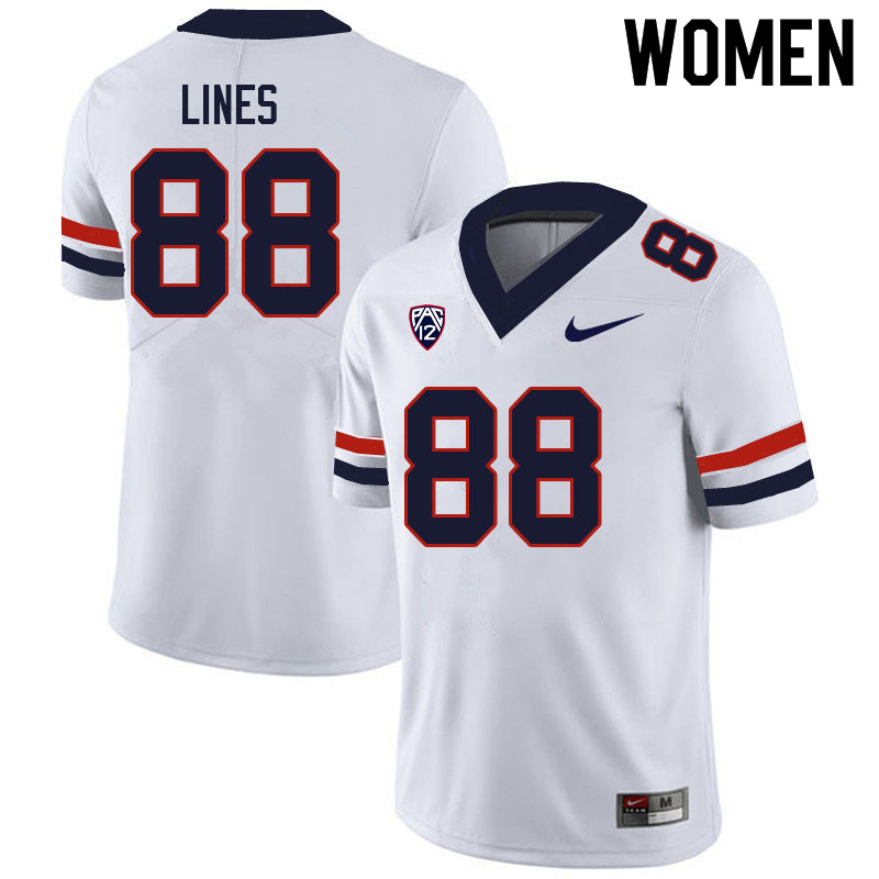 Women #88 Alex Lines Arizona Wildcats College Football Jerseys Sale-White - Click Image to Close